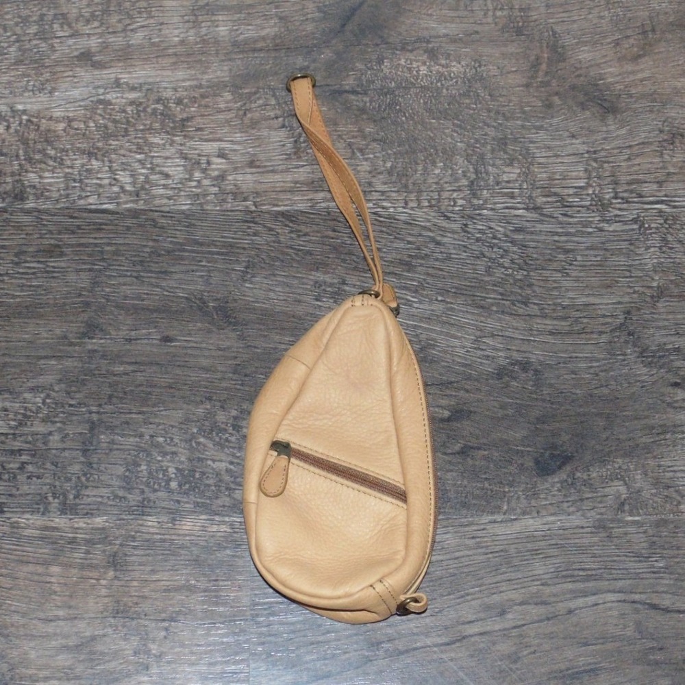L.L. Bean AmeriBag Healthy Back Bag Womens Tan Leather Excellent Sling 0ALY2